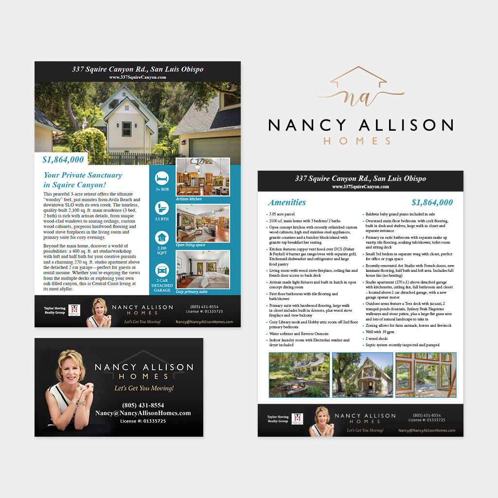Nancy Allison Homes logo and fliers